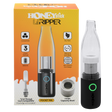 HoneyStick Lil Ripper E-Rig in packaging, showcasing its sleek black and silver design with accessories visible, tailored for wax and dry herb vaping.