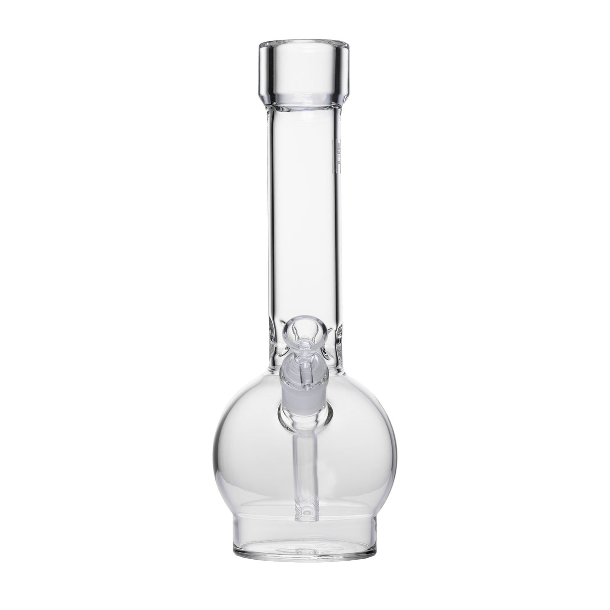 12 Ball Bong - Clear: A handcrafted, clear glass water pipe with a beaker base, straight neck, and removable bowl for smooth, filtered smoking.