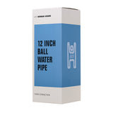 12 Ball Bong - Clear box with line-drawing of the water pipe, labeled with Human Grade, 12 Inch Ball Water Pipe, and 14 MM Connection.