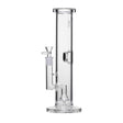 12 Tube Bong - Clear: Straight tube design with downstem, bowl, internal diffuser, and ice catcher. Handcrafted borosilicate glass for smooth, filtered smoking experience.
