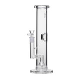 12 Tube Bong - Clear: Straight tube design with downstem, bowl, internal diffuser, and ice catcher. Handcrafted borosilicate glass for smooth, filtered smoking experience.
