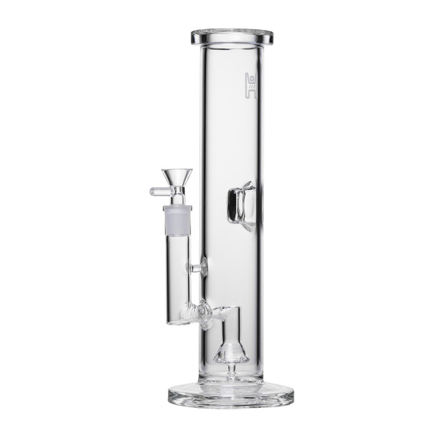 12 Tube Bong - Clear: Straight tube design with downstem, bowl, internal diffuser, and ice catcher. Handcrafted borosilicate glass for smooth, filtered smoking experience.