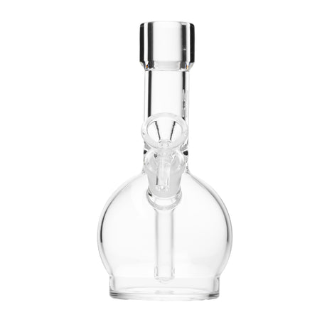 6 Ball Bong - Clear: A compact, clear glass water pipe with a straight neck, spherical base, and removable bowl slide, designed for smooth, portable use.