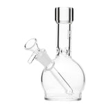 6 Ball Bong - Clear: Compact glass water pipe with rounded base, straight neck, removable downstem, and bowl for smooth filtration. Ideal for travel and solo use.