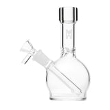 6 Ball Bong - Clear, features a spherical base, built-in downstem, and angled bowl joint, crafted from durable borosilicate glass for smooth, compact use.