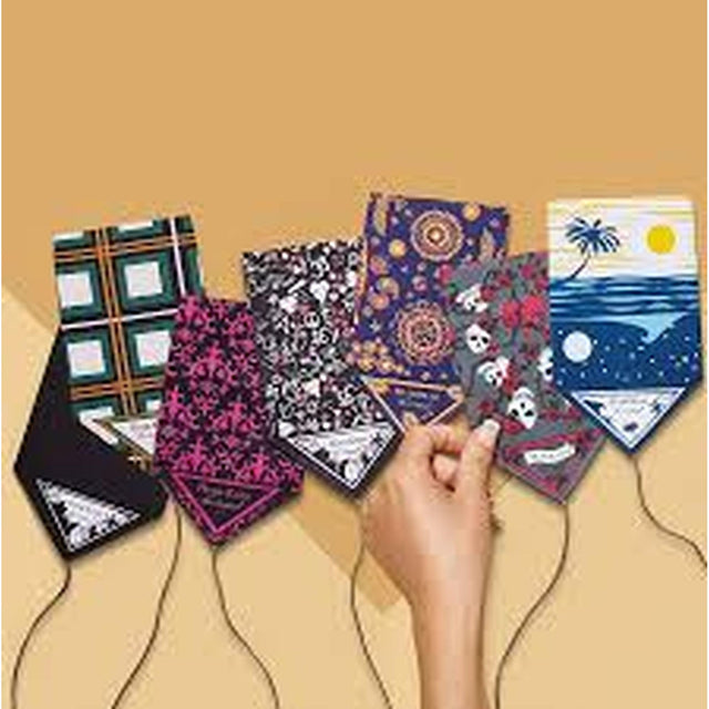 Hush Kush Perma-B Technology Carry Case - Assorted Designs - 12 Pack, shown with colorful bookmarks, highlighting its discreet, smellproof, and waterproof cannabis storage.