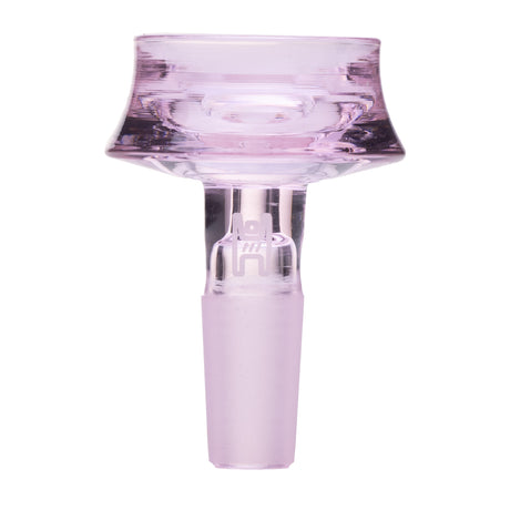 Cauldron Flower Bowl - 10mm, a tinted-lavender glass piece with a wide, shallow bowl and tapered male joint, designed for durability and universal compatibility.