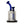 Twenties Collection Bubbler with a diamond-cut glass base, cobalt blue curved mouthpiece, and matching bowl, highlighting its ergonomic design and functionality.