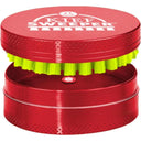 Compact Kief Sweeper Brush with metal container and internal bristles, designed to fit herb grinders, efficiently collects kief, enhancing grinder performance.