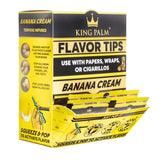 Flavored Filter Tips Display Box - 2 pack (Carton of 50) featuring King Palm's corn husk filters with flavor beads, shown in a close-up.