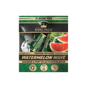 Flavoured Filter Tips Display Box - 2 pack (Carton of 50) featuring watermelon flavor, highlighting King Palm's natural corn husk filters with flavor bead activation.