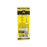 Yellow packet labeled Mini Pre Rolled Cones - 2 pack - 20 units - Banana Cream Flavoured, featuring a crown design, highlighting premium smoking experience.
