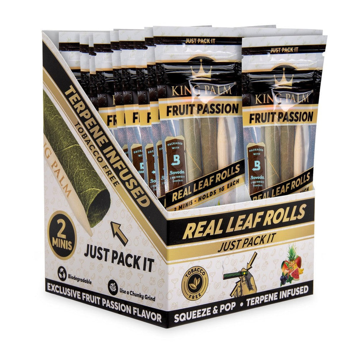 Mini Pre Rolled Cone - 2 pack - 20 units - Passion Fruit Flavoured, featuring smooth paper, terpene flavor capsule, and premium materials for an enhanced smoking experience.