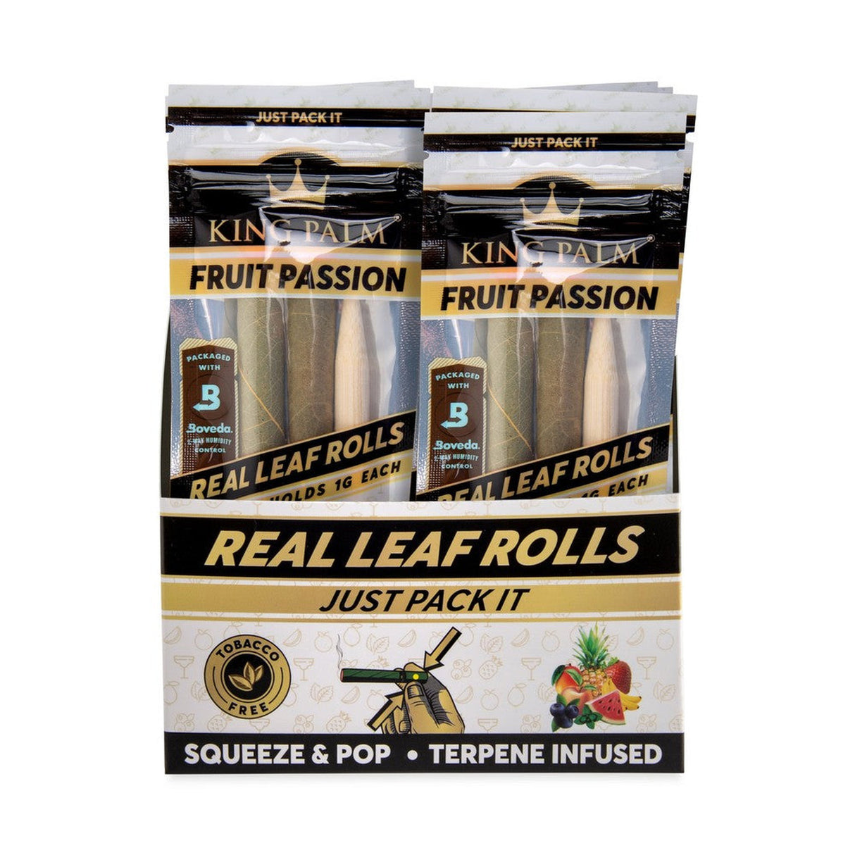 Mini Pre Rolled Cone - 2 pack - 20 units - Passion Fruit Flavoured, showcasing bags of cones with flavor capsule technology for enhanced smoking experience.