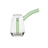 Bulb Bubbler: Compact glass water pipe with clear body, green-tinted mouthpiece, and down-stem, designed for smooth, water-filtered smoking experience.