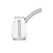 Bulb Bubbler: Compact clear glass pipe with integrated down-stem and angled mouthpiece for smooth, water-filtered pulls; crafted from durable borosilicate glass.