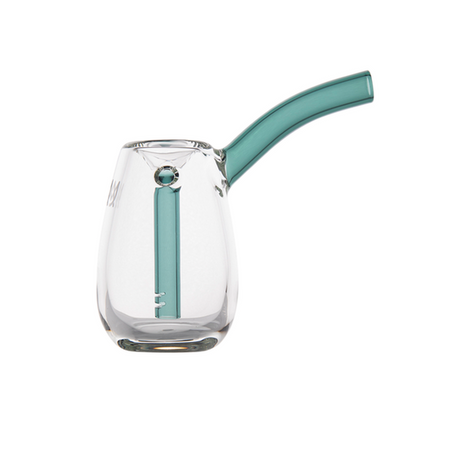 Bulb Bubbler: Compact glass water pipe with a bent mouthpiece, clear body for water, and internal percolator for smooth, filtered smoke.