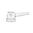 Deco Hand Pipe in clear glass, showcasing an Art Deco-inspired geometric design with a solid base and precision detailing, made from durable borosilicate glass.