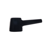 Deco Hand Pipe: Sleek black smoking pipe with a small left bowl and straight stem, showcasing Art Deco-inspired geometry and elegant craftsmanship. Made from durable borosilicate glass.