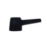 Deco Hand Pipe: Sleek black smoking pipe with a small left bowl and straight stem, showcasing Art Deco-inspired geometry and elegant craftsmanship. Made from durable borosilicate glass.