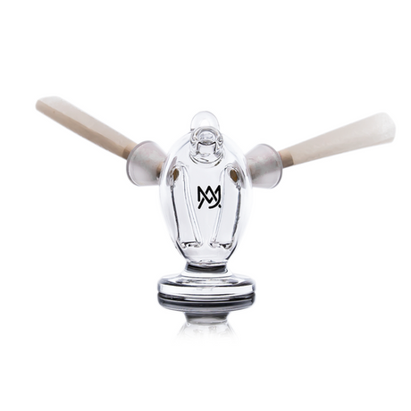 Dubbler Original Double Blunt Bubbler: Clear-glass accessory with dual female joints, central chamber, enhancing diffusion and filtration for smoother, cooler smoke.