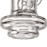 Close-up of the Fabcycler Focus V Carta Top - Clear, showcasing its rounded base and circular tube opening, highlighting its smooth diffusion and recycler design.