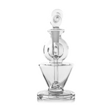 Gemini Mini Dab Rig - Clear: Compact glass rig with double ball design, conical base, and angled mouthpiece. Includes quartz banger, carb cap, and dab tool.