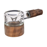 Granby Hand Pipe - Alpine Collection: A wood-and-glass nectar collector with a clear quartz chamber and milled black walnut accents, designed for smooth, flavorful draws.