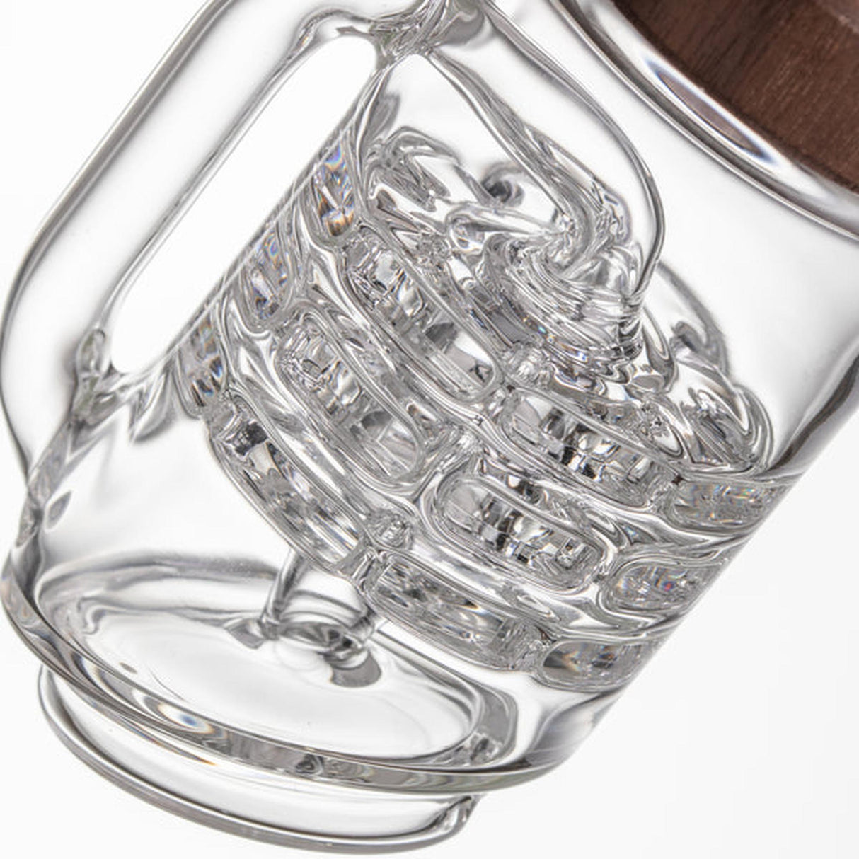 Close-up of the Halo Peak Attachment - Alpine Collection, showcasing its intricate multi-chamber percolator structure for enhanced airflow and smooth dabbing performance.