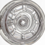 Top view of empty clear glass tumbler, reflecting light, showcasing the craftsmanship of the Halo Peak Attachment from the Alpine Collection by MJ Arsenal.