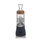 Halo Peak Attachment - Alpine Collection: Portable e-rig with glass percolator, black walnut trim, silicone base, USB-C port, designed for smooth, flavorful vaporizing of concentrates.