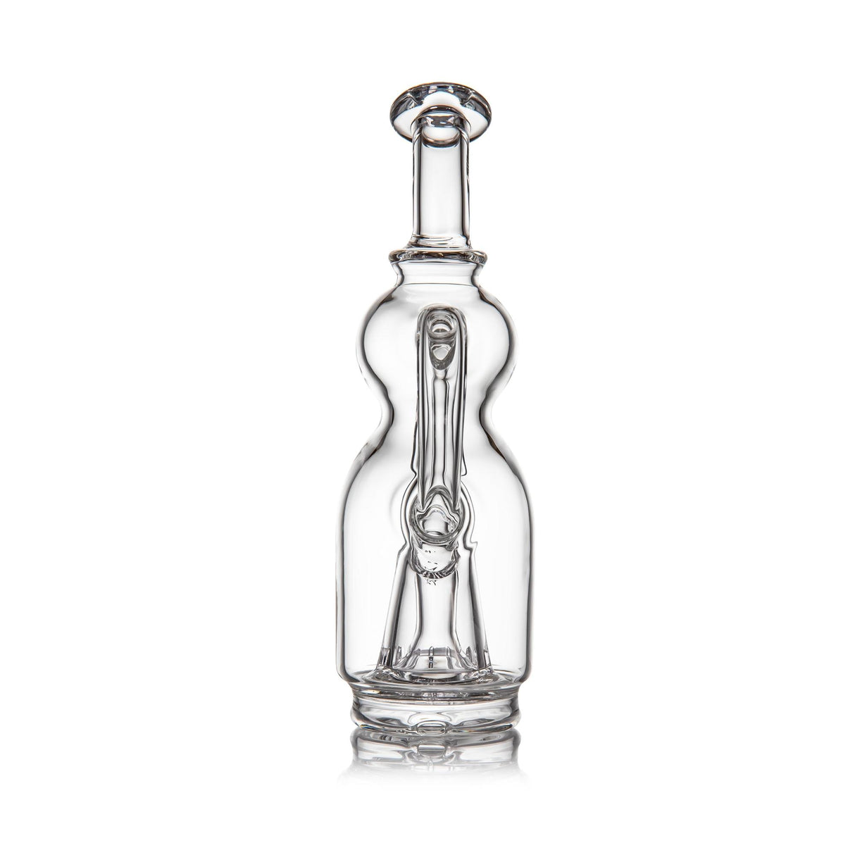 Lasso Peak Attachment: An all-glass water pipe with a bulb chamber and internal recycler, enhancing function and flair for Peak and Peak Pro devices.