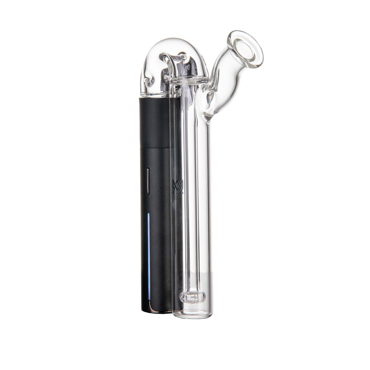 Sidecar Pivot Top - Clear, a glass water-filtration attachment for the Pivot E-Rig, features an ergonomic sidecar mouthpiece and borosilicate construction for smooth, splash-free vapor.