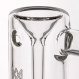 Close-up of the Steamboat Bubbler's glass banger from the Alpine Collection, showcasing its durable quartz design and ergonomic functionality for concentrate vaporizing.