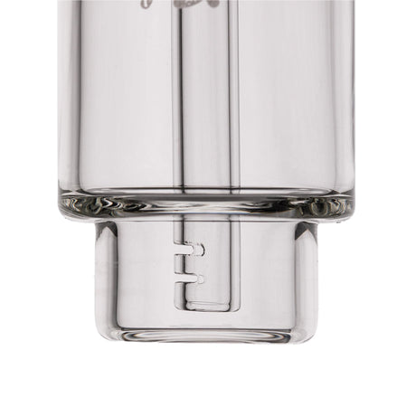 Close-up of Steamboat Bubbler - Alpine Collection, showcasing clear double-walled glass with an inner tube and notch, highlighting its precision craftsmanship and refined design.