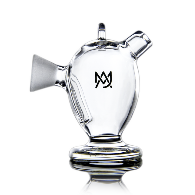The Martian Original Blunt Bubbler - Clear: Compact, clear-glass recycler water pipe with a wide chamber, ergonomic design, and dual-function airflow for smoother, cooler draws.