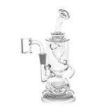 Titan Mini Dab Rig - Clear glass design with multiple chambers, quartz banger, and incycler technology for enhanced filtration and smooth, flavorful vapor. Compact and durable.