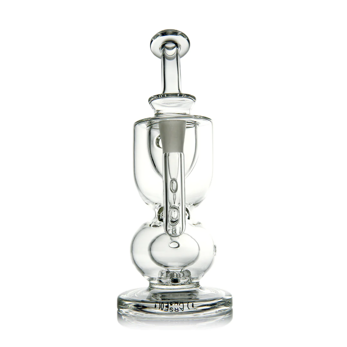 Titan Mini Dab Rig - Clear, featuring multi-chamber design with percolator, rounded base, and top mouthpiece, showcasing precision-engineered incycler functionality for smooth, flavorful dabbing.