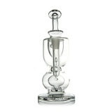 Titan Mini Dab Rig - Clear, featuring multi-chamber design with percolator, rounded base, and top mouthpiece, showcasing precision-engineered incycler functionality for smooth, flavorful dabbing.
