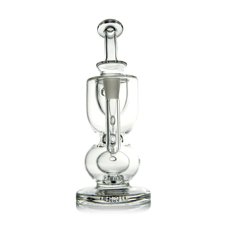 Titan Mini Dab Rig - Clear, featuring multi-chamber design with percolator, rounded base, and top mouthpiece, showcasing precision-engineered incycler functionality for smooth, flavorful dabbing.