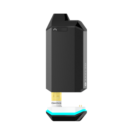FLYTBOX 510 Battery render shows a sleek, modular vape device with an OCTAVE-branded top, CleanCore filter, and LED-lit docking base.