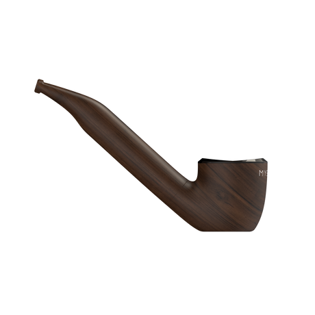 Pype Pro Battery: A sleek wooden tobacco pipe with smooth finish, bent stem, and rounded bowl, showcasing refined design and technological enhancements for customizable vaping.