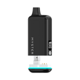SlickBox V2 510 Battery vaporizer with integrated mouthpiece, transparent cartridge, OLED screen, and gold-plated pins, showcasing its sleek design and advanced features.