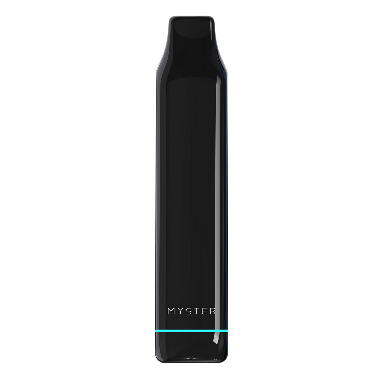 SlickStick Slim 510 Battery: A sleek, pocket-sized vape with an all-black chassis, mouthpiece, and illuminated status indicator, branded “MYSTER” near the bottom.