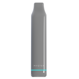 Sleek SlickStick Slim 510 Battery in glossy gray with MYSTER branding; features rounded edges and a cyan accent line, designed for discreet, versatile vaping.