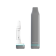 SlickStick Slim 510 Battery with a clear cartridge, showcasing its sleek, minimalist grey design with a teal accent, ideal for discreet vaping.