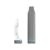 SlickStick Slim 510 Battery with a clear cartridge, showcasing its sleek, minimalist grey design with a teal accent, ideal for discreet vaping.