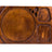 Blazy Susan Dab Tray: Birch wood tray with large circular well, three varied-shaped wells, and five small holes for organized snack serving or item arrangement.