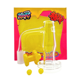 Lava Lamp Quartz Banger Kit with unique shape, includes terp pearls and carb cap, crafted from quartz for smooth heat distribution and optimal dabbing performance.