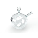 Glass bong titled Nugz Häpple, featuring a sleek tube and bubble handle, designed for dense clouds and sophisticated use.